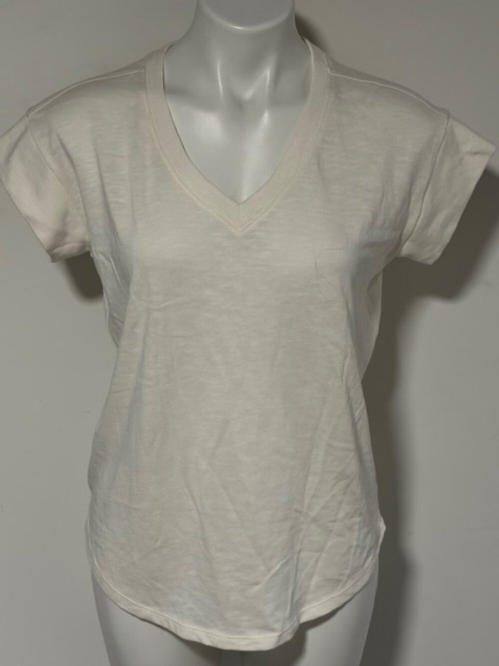 LOFT OVERSIZED IVORY VEE NECK POLO WITH CAP SLEEVES NWT XXS